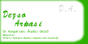 dezso arpasi business card
