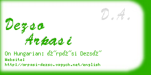 dezso arpasi business card